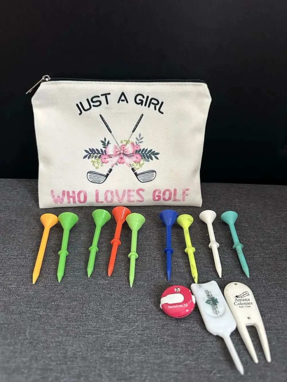 Women’s Golf Accessory Lot Martini Tees Pouch Stroke Counter Divot Tools